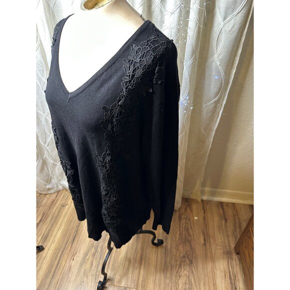 Lane Bryant Embroidered Stretch Knit Sweater Tunic Plus 18/20 Whimsigoth NWT - Picture 4 of 15